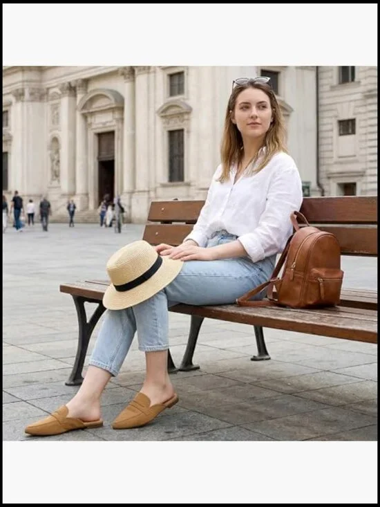 Pointed Toe Suede Mules Slip On Flats Elegant Business Casual Work Shoes - Picture 2 of 7